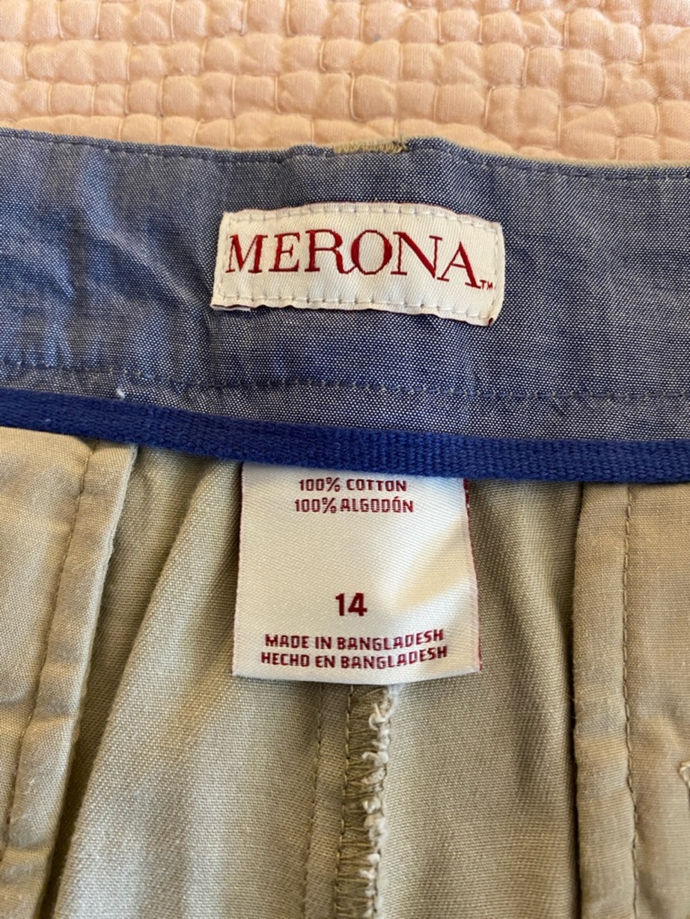Merona Beige Chino Bermuda Shorts, Women’s Size 14 - Picture 5 of 6